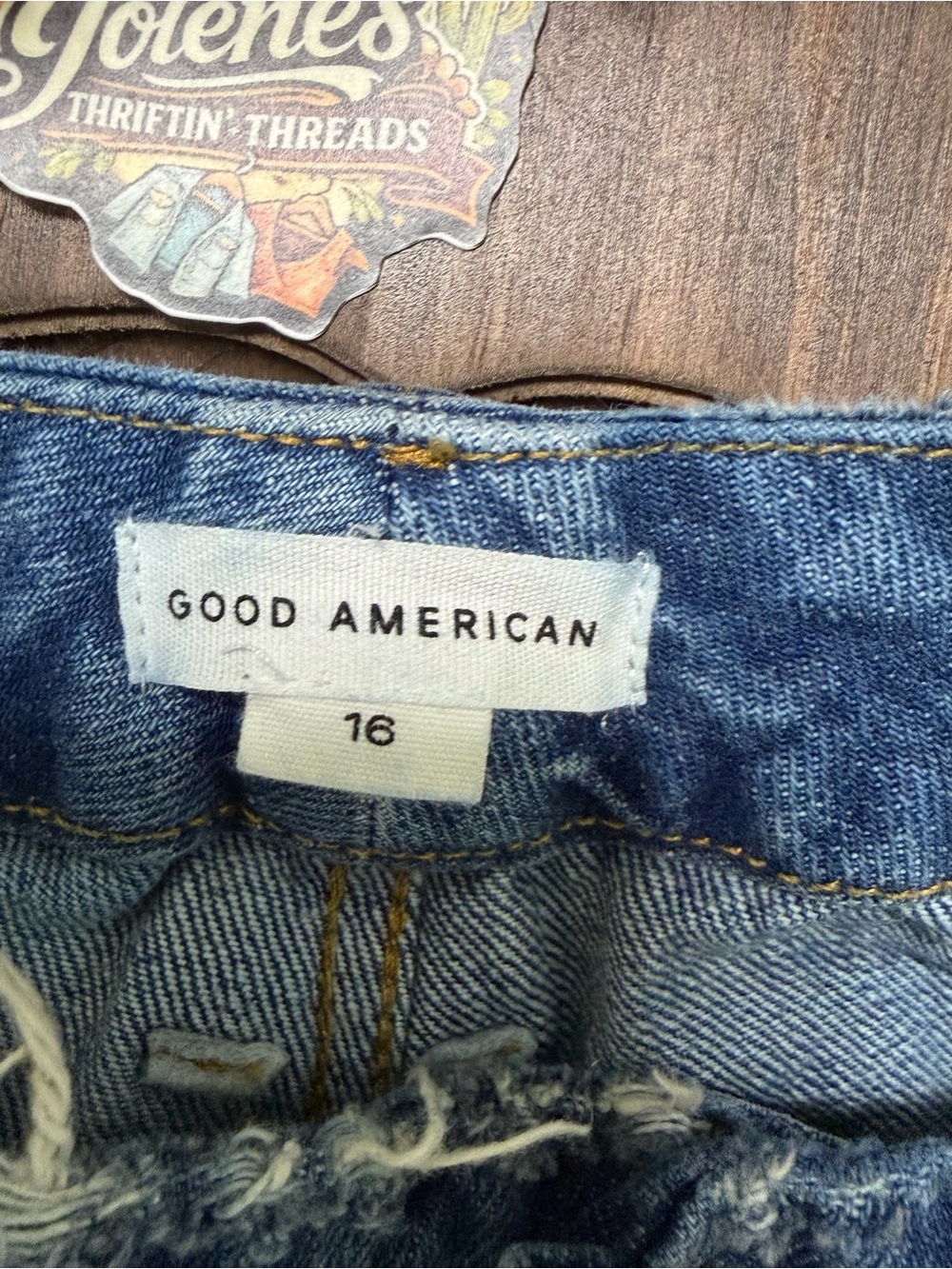 Good American Size 16 90s High Rise Rigid Straight Leg Jeans Blue - Picture 2 of 5